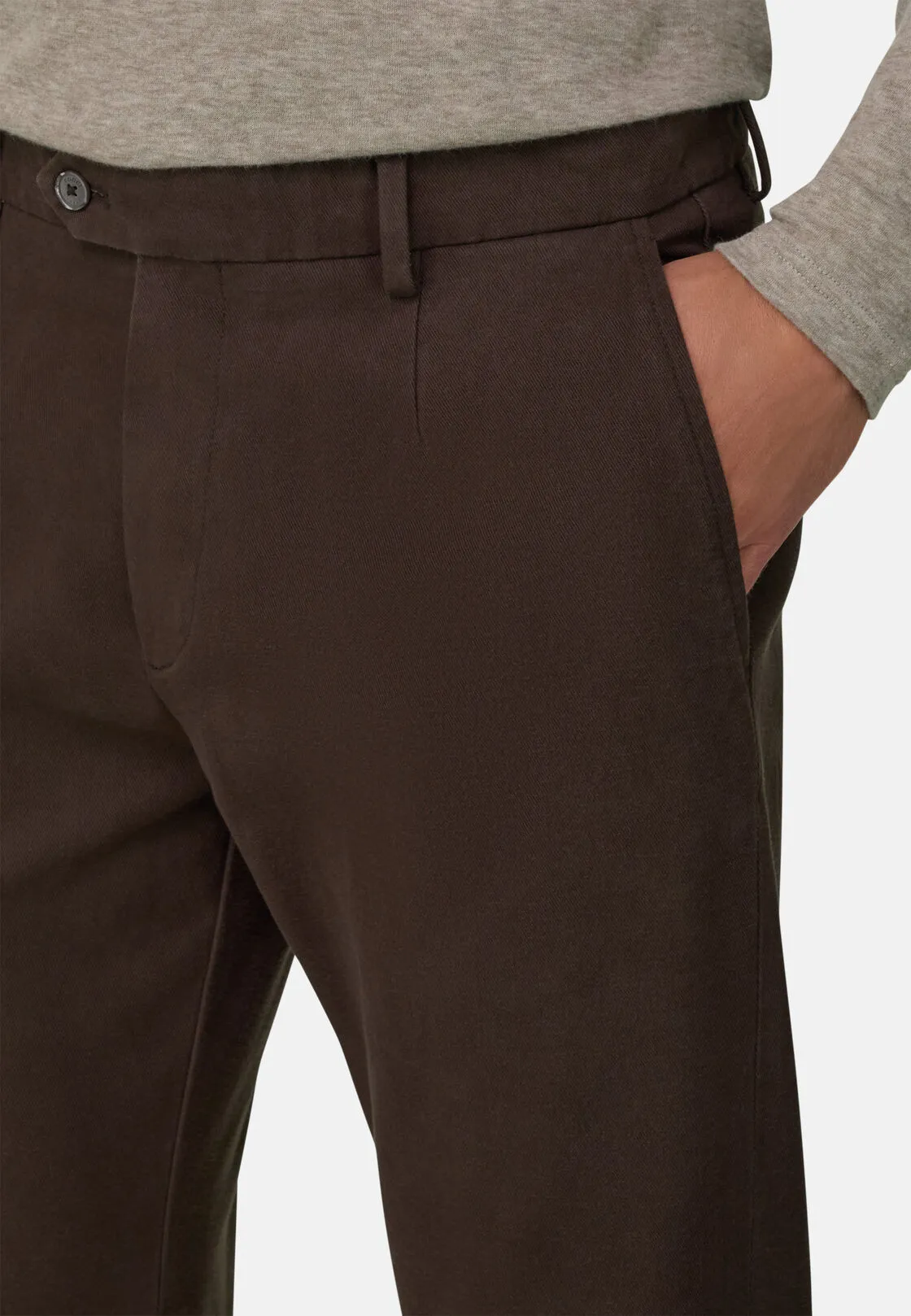 Boggi, Pantaloni In Cotone Elasticizzato., Uomo, Marrone, Taglia: 30 - immagine 3