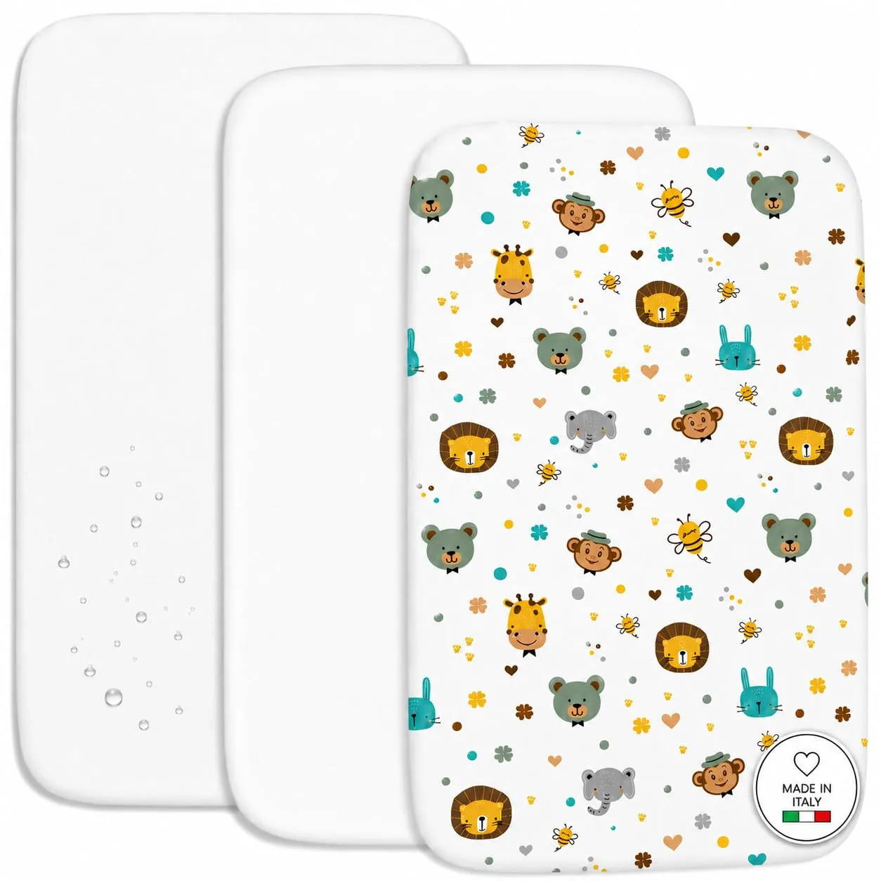 FlyIdeas Set 2 Lenzuola per Next to Me 50x83 cm 100% Cotone + 1 Coprimaterasso Impermeabile Made in Italy Lenzuola Compatibili Next2Me Morbide e Traspiranti - immagine 1