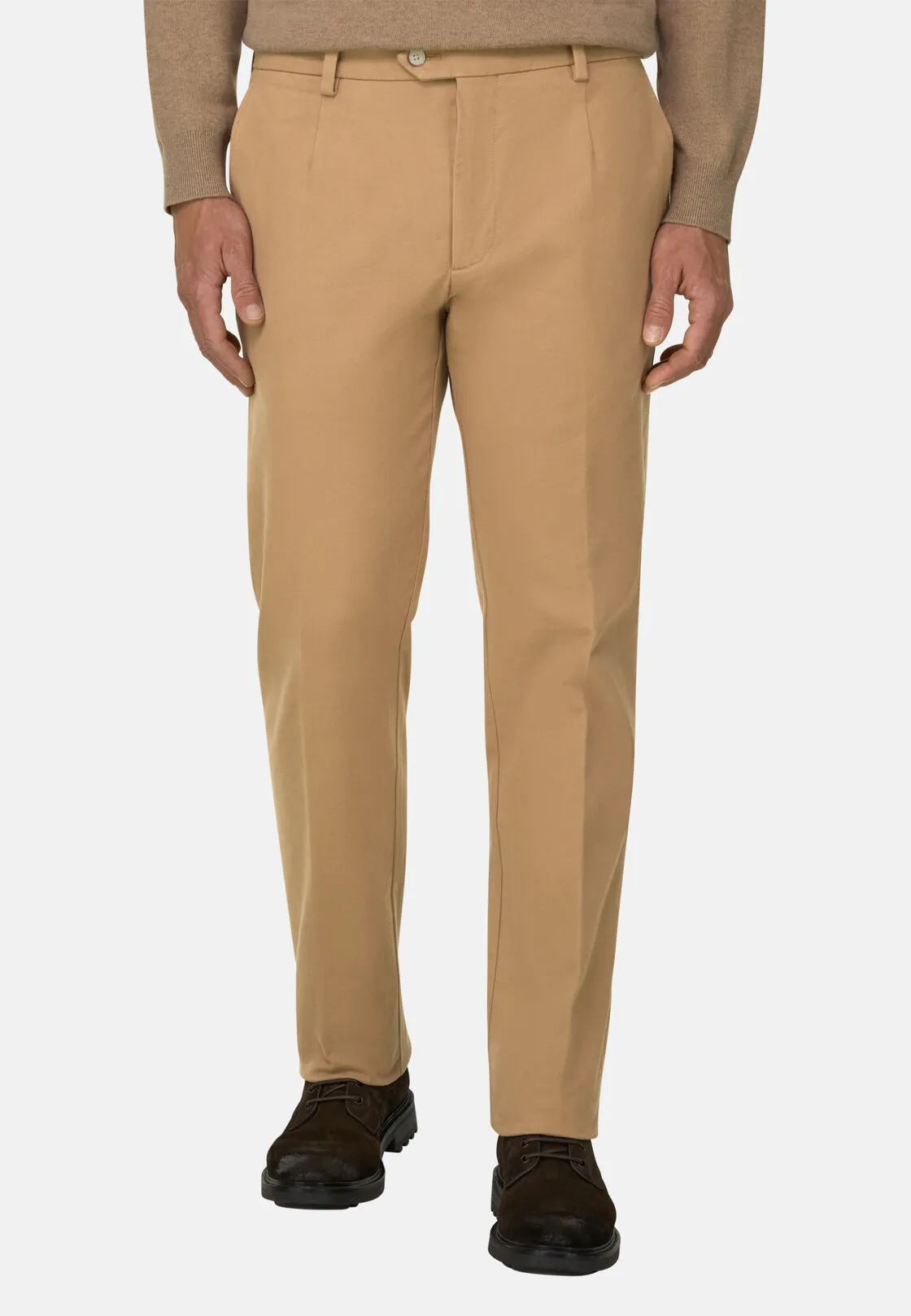 Boggi, Pantaloni In Cotone Elasticizzato., Uomo, Biscotto, Taglia: 30 - immagine 1