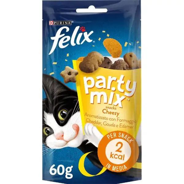Purina Felix Party Mix Cheezy Mix - cheddar, gouda ed edamer 60 gr - immagine 1