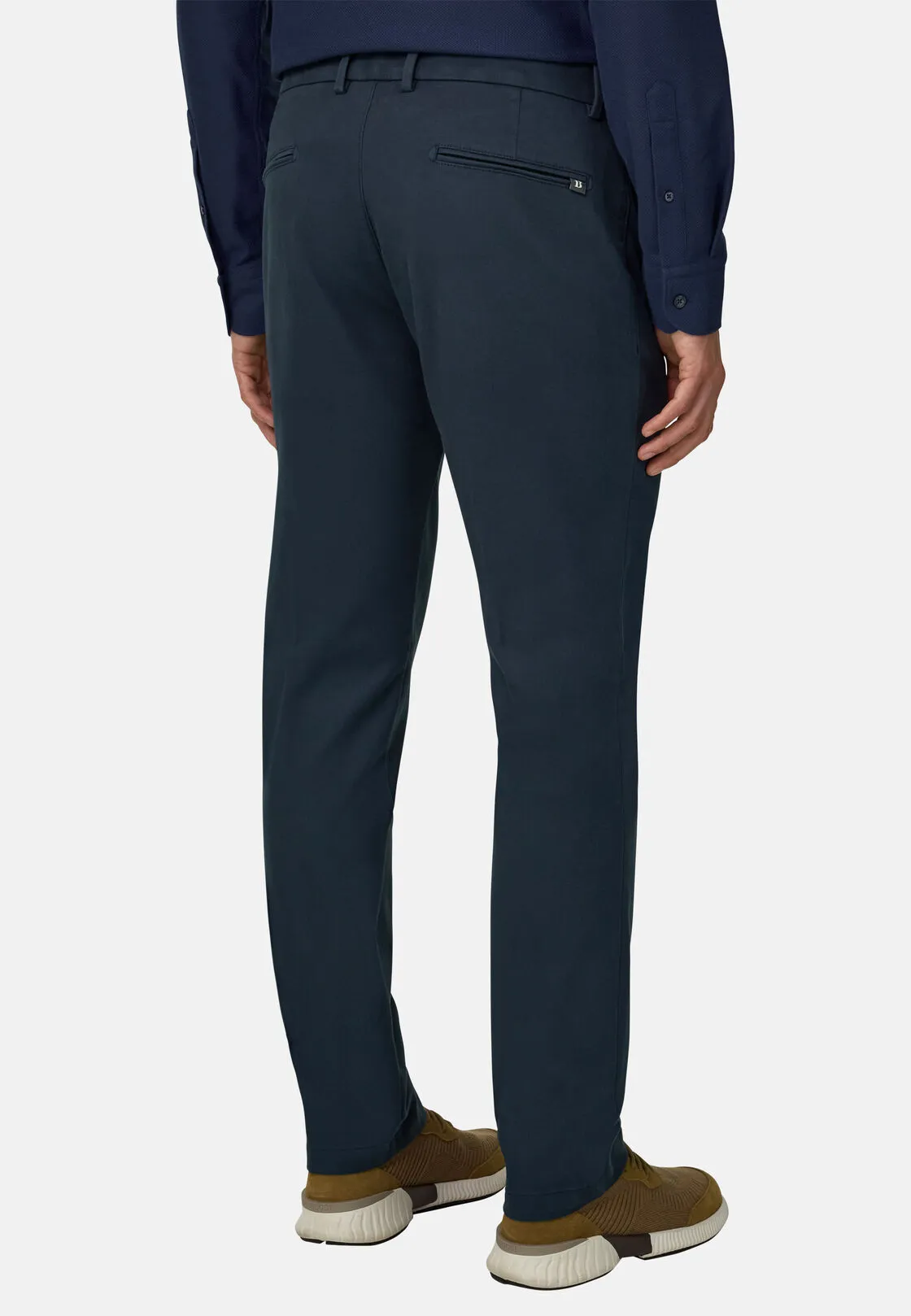 Boggi, Pantaloni In Cotone Elasticizzato, Uomo, Navy, Taglia: 31 - immagine 5
