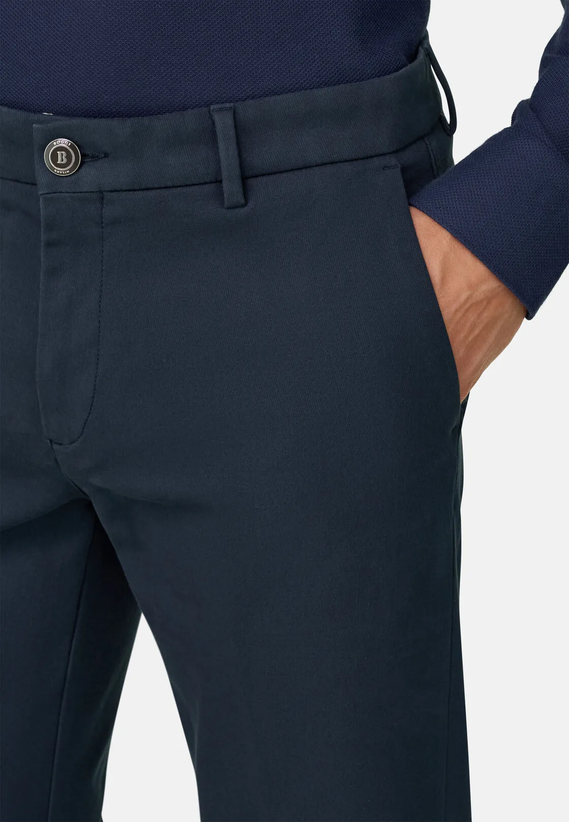 Boggi, Pantaloni In Cotone Elasticizzato, Uomo, Navy, Taglia: 33 - immagine 3