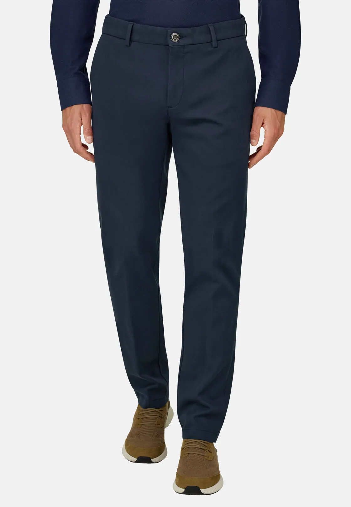 Boggi, Pantaloni In Cotone Elasticizzato, Uomo, Navy, Taglia: 36 - immagine 1