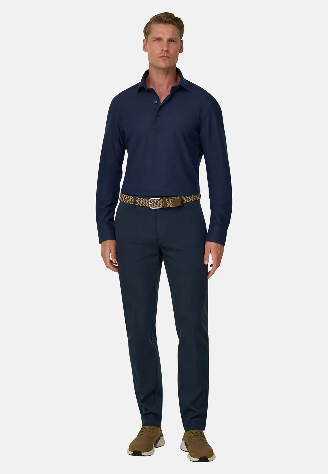 Boggi, Pantaloni In Cotone Elasticizzato, Uomo, Navy, Taglia: 40 - immagine 2