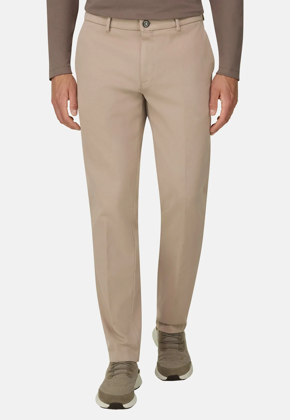 Boggi, Pantaloni In Cotone Elasticizzato, Uomo, Sabbia, Taglia: 38 - immagine 1