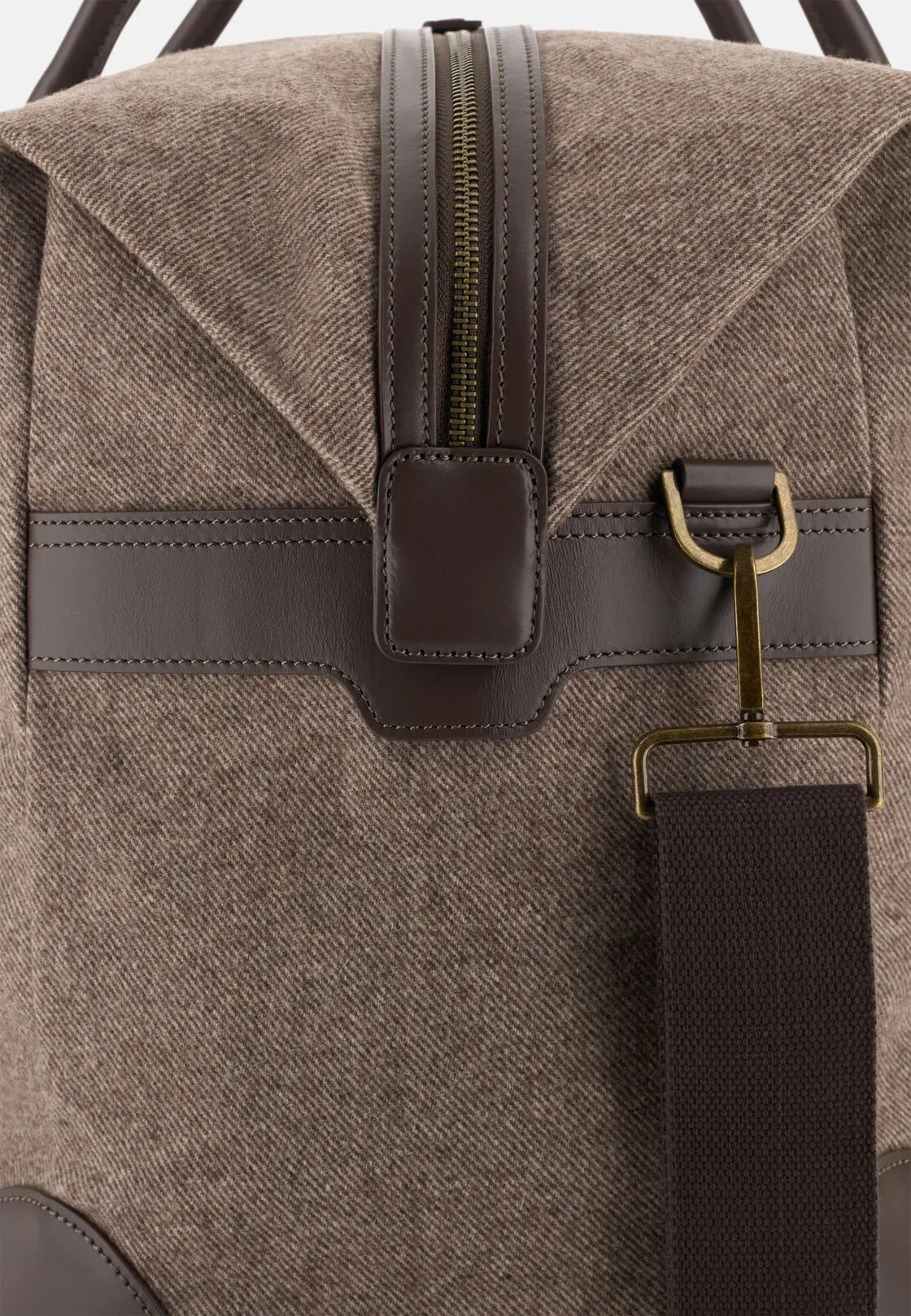 Boggi, Borsone In Misto Pelle E Lana, Uomo, Taupe - immagine 3
