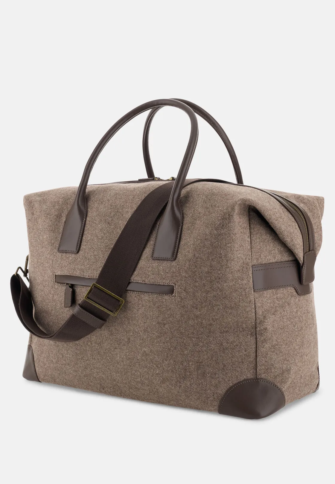 Boggi, Borsone In Misto Pelle E Lana, Uomo, Taupe - immagine 4