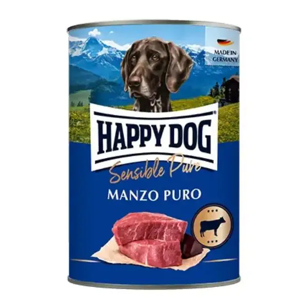 Happy Dog Sensible Pure Monoproteico Grain Free 200 gr Manzo - confezione da 6 pezzi - Umido monoproteico cane - immagine 1