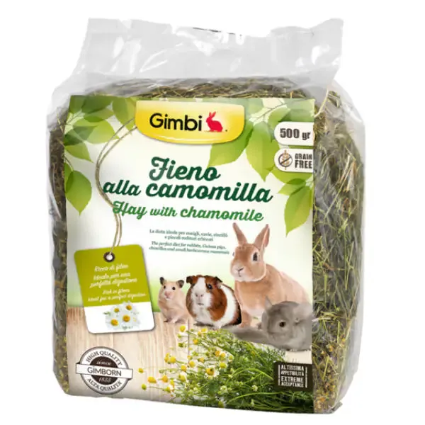 Gimbi Fieno Ricco di Fibre 500 gr con Camomilla - Mangime per conigli - immagine 1