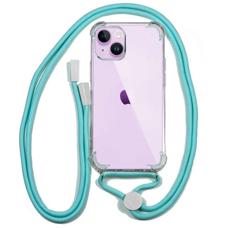 Custodia in cordoncino di menta fresca per iPhone 14 - immagine 1