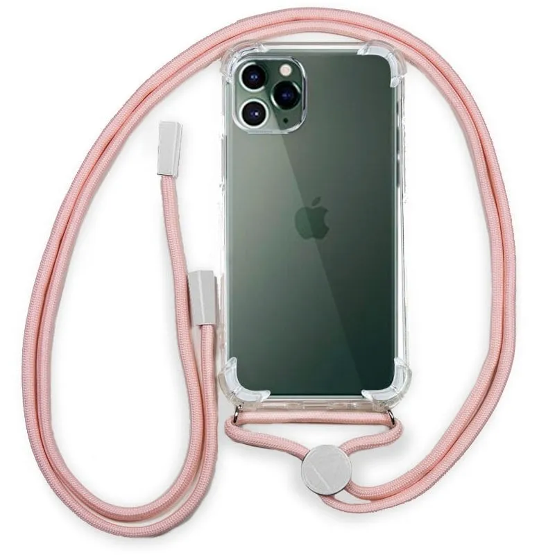 Custodia in cordoncino rosa freddo per iPhone 14 Pro - immagine 1