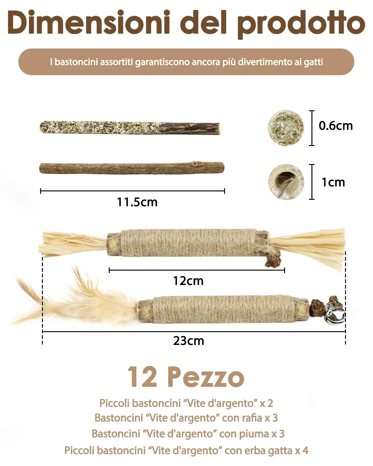 Set Misto di Giochi per Gatti, Gioco per Gatto per la Pulizia dei Denti - immagine 6