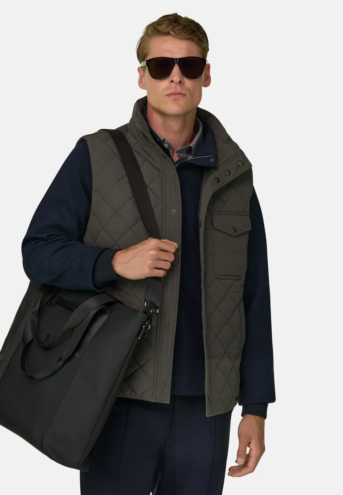 Boggi, Tote Bag In Tessuto Gommato, Uomo, Nero - immagine 2