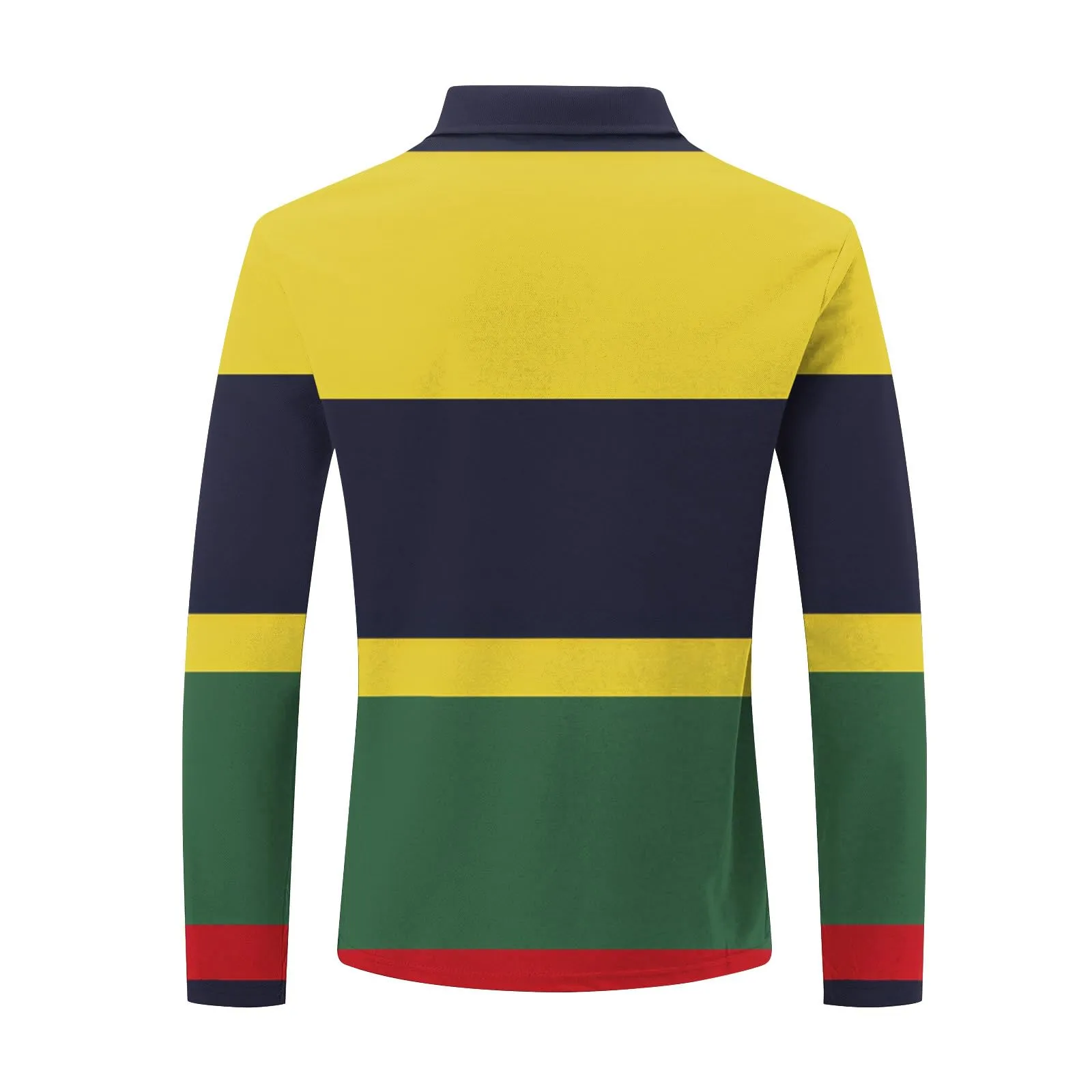 Polo da Rugby a Righe da Uomo Classico Camicia Vintage a Maniche Lunghe Polo a Righe con Colletto Rovesciato Polo da Uomo Oversized a Maniche Lunghe T-Shirt con Vestibilità Normale Sweatshirt a - immagine 5