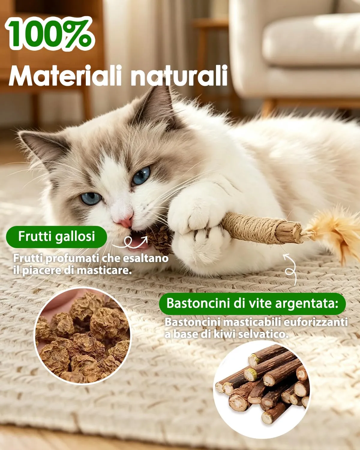 Nepfaivy Bastoncini Matatabi per Gatti, Giocattolo di Matatabi per Gatti - immagine 2