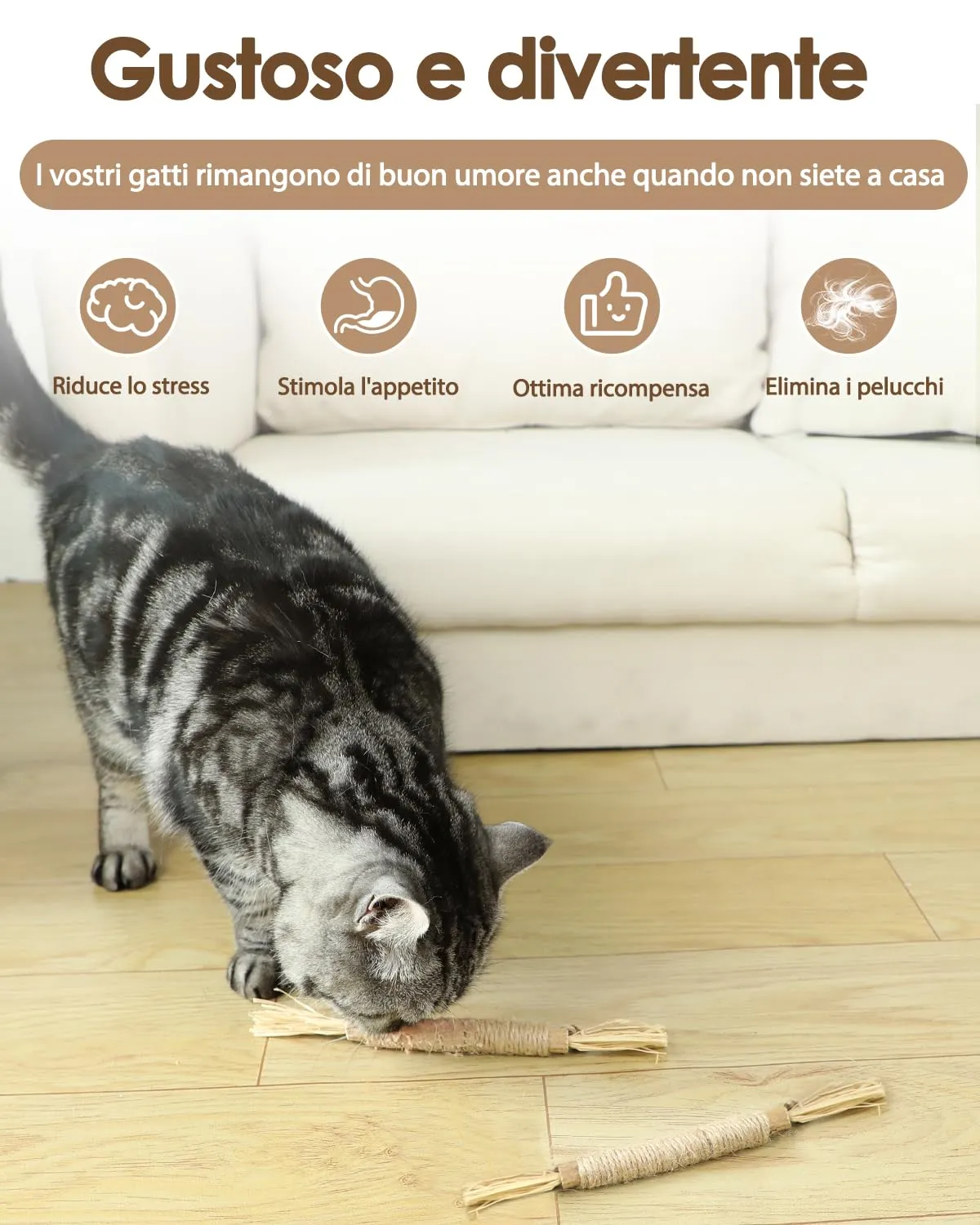 Nepfaivy Bastoncini Matatabi per Gatti, Giocattolo di Matatabi per Gatti - immagine 4