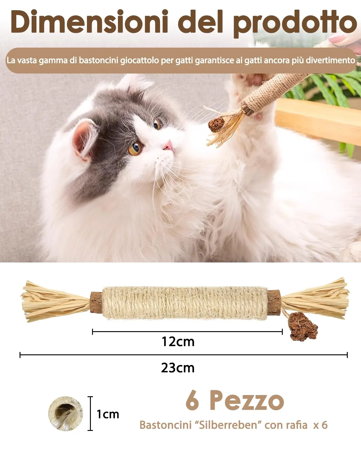 Nepfaivy Bastoncini Matatabi per Gatti, Giocattolo di Matatabi per Gatti - immagine 6