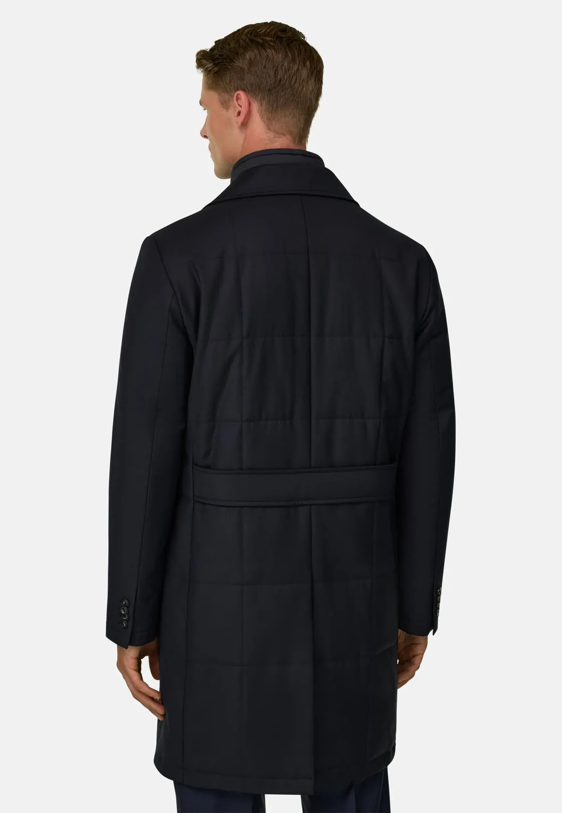 Boggi, Cappotto Doppio Petto Imbottito Con Pettorina Removibile In Lana, Uomo, Navy, Taglia: 50 - immagine 4