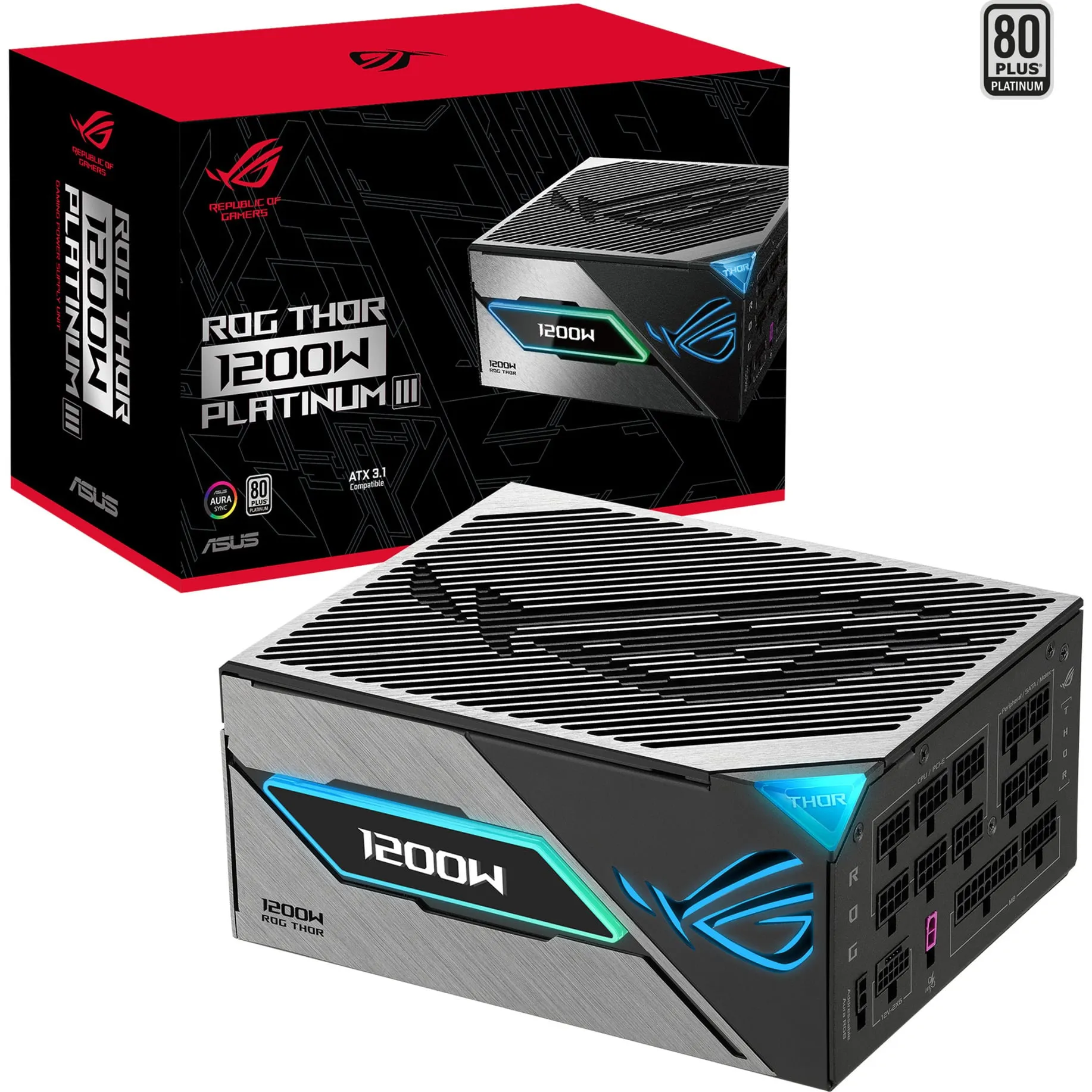 ROG -THOR-1200P3-GAMING alimentatore per computer 1200 W 20+4 pin ATX ATX Nero, Alimentatore PC - immagine 1