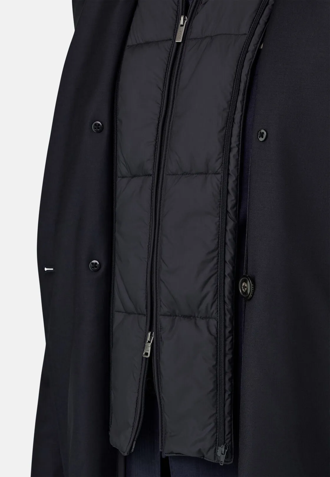 Boggi, Cappotto Doppio Petto Imbottito Con Pettorina Removibile In Lana, Uomo, Navy, Taglia: 56 - immagine 3