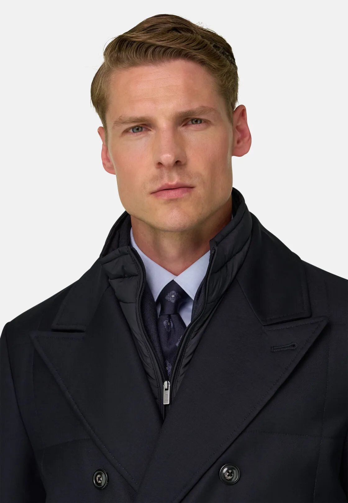 Boggi, Cappotto Doppio Petto Imbottito Con Pettorina Removibile In Lana, Uomo, Navy, Taglia: 56 - immagine 5