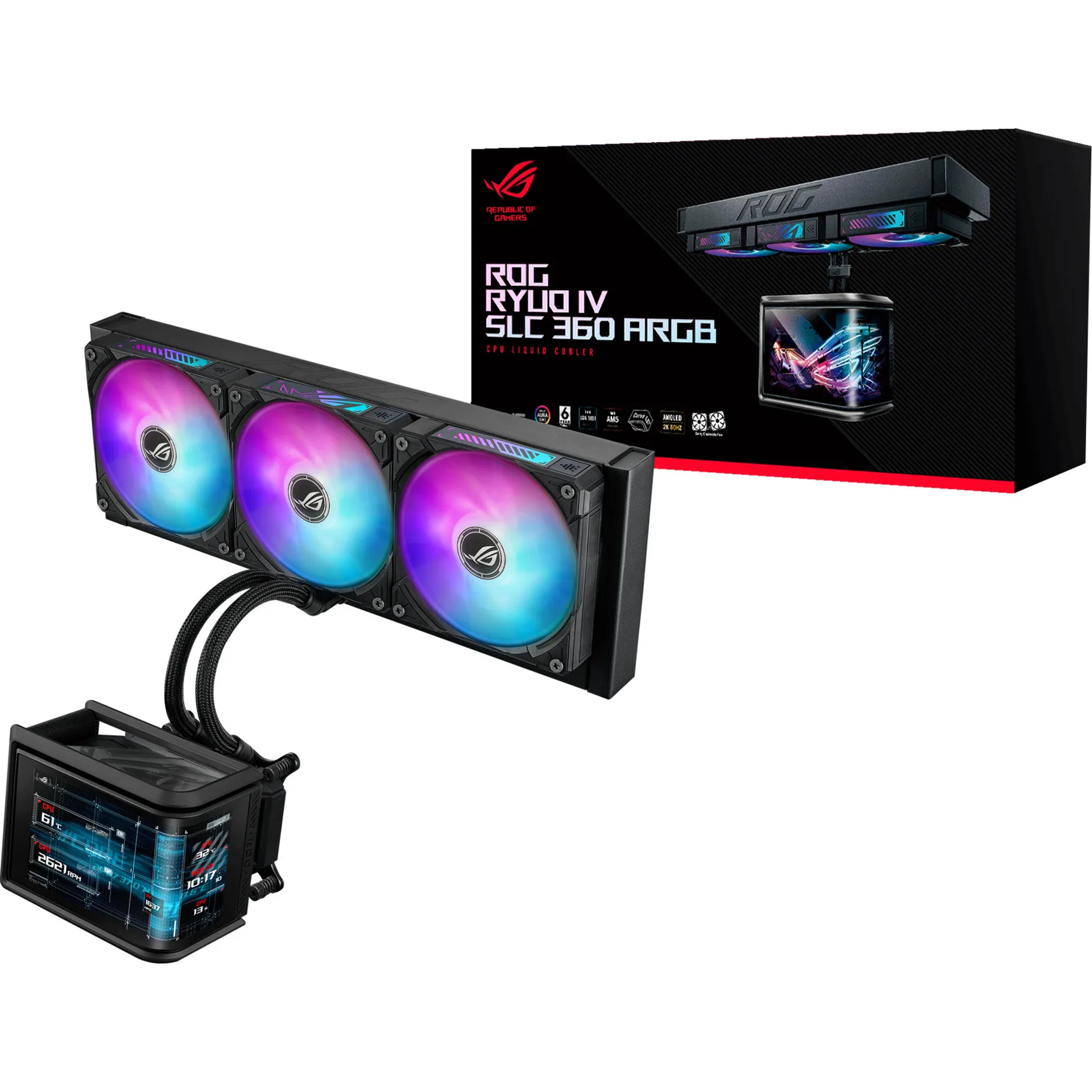 ROG Ryuo IV SLC 360 ARGB Processore Raffreddatore di liquidi tutto in uno 12 cm Nero, Raffreddamento ad acqua - immagine 1