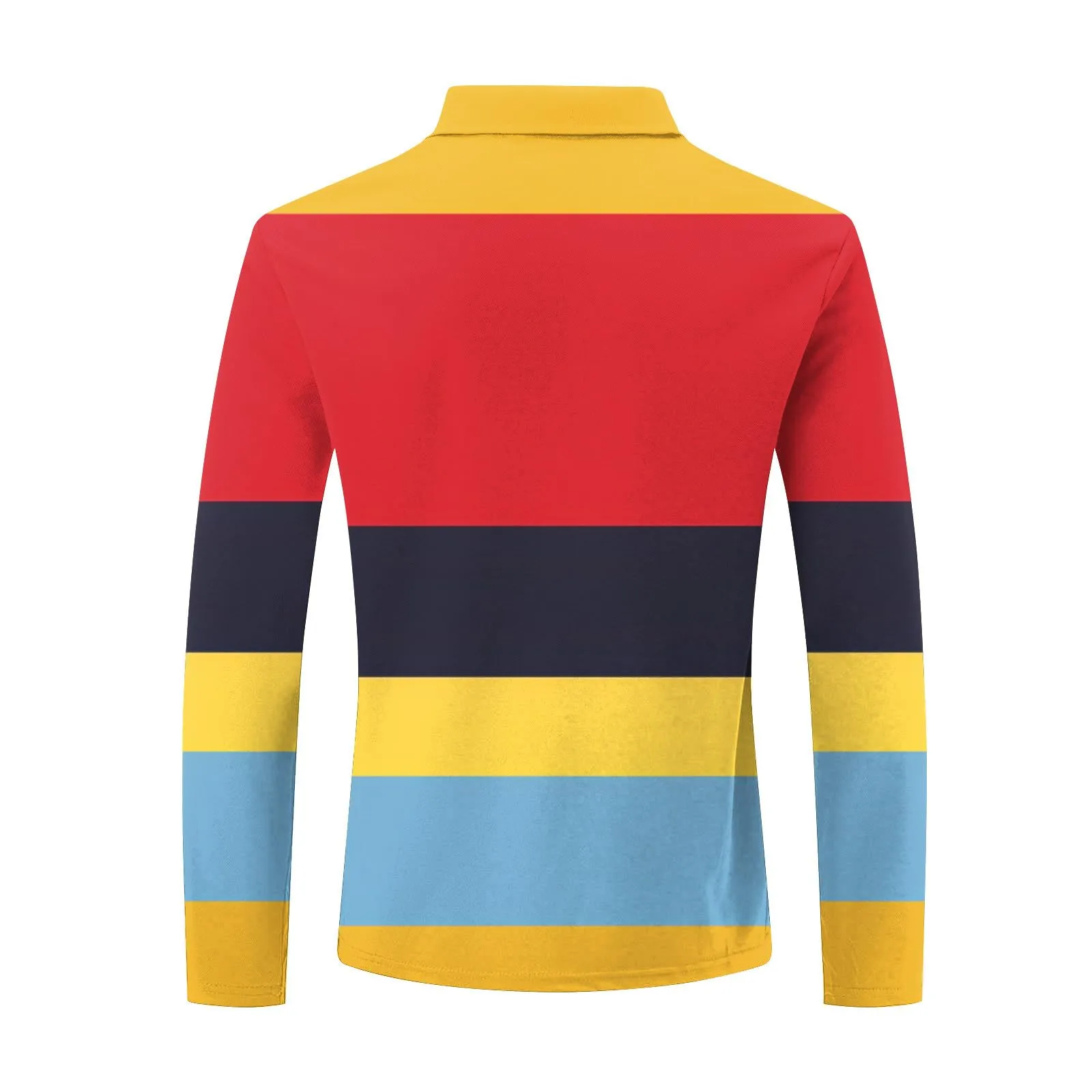 Polo da Rugby a Righe da Uomo Classico Camicia Vintage a Maniche Lunghe Polo a Righe con Colletto Rovesciato Polo da Uomo Oversized a Maniche Lunghe T-Shirt con Vestibilità Normale Sweatshirt a - immagine 5
