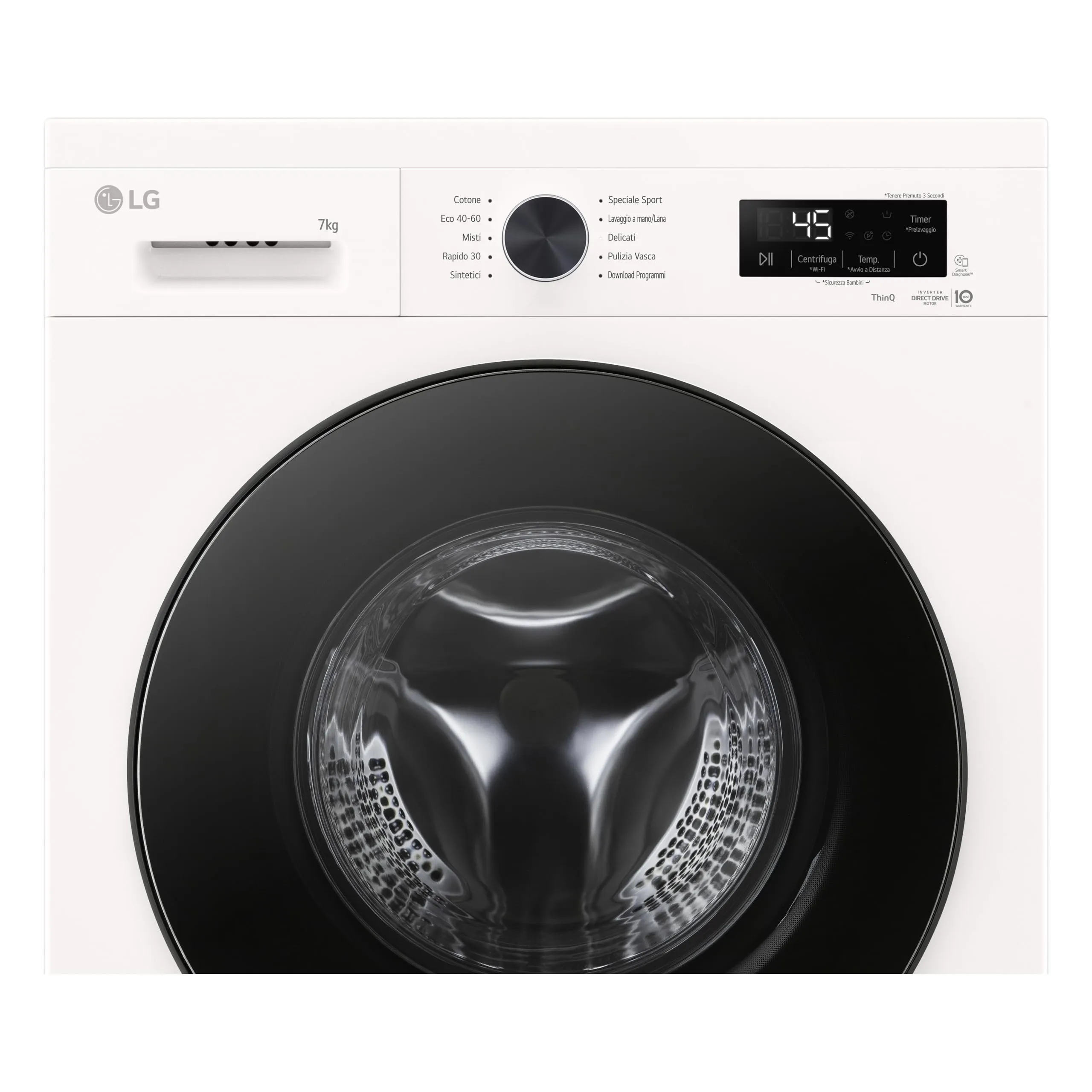 LG F2NX10S7NWB Lavatrice 7 kg a Carica Frontale con Top Rimovibile, Serie X5, Classe A -30%, 1200 giri, Wi-Fi, 6 Motion Direct Drive, Lavaggio a Vapore Allergy Care, Oblò in Vetro Temperato, White - immagine 5