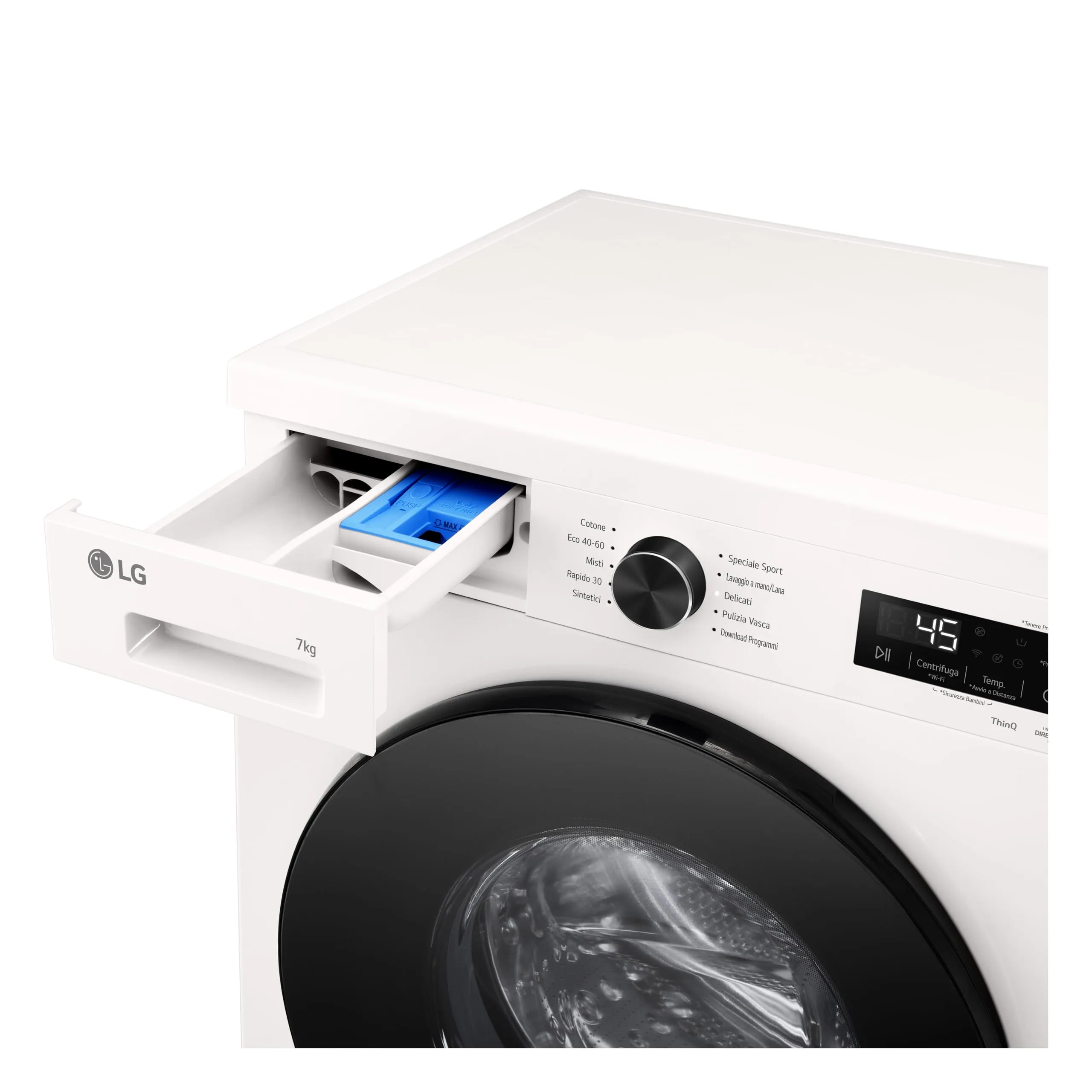 LG F2NX10S7NWB Lavatrice 7 kg a Carica Frontale con Top Rimovibile, Serie X5, Classe A -30%, 1200 giri, Wi-Fi, 6 Motion Direct Drive, Lavaggio a Vapore Allergy Care, Oblò in Vetro Temperato, White - immagine 6