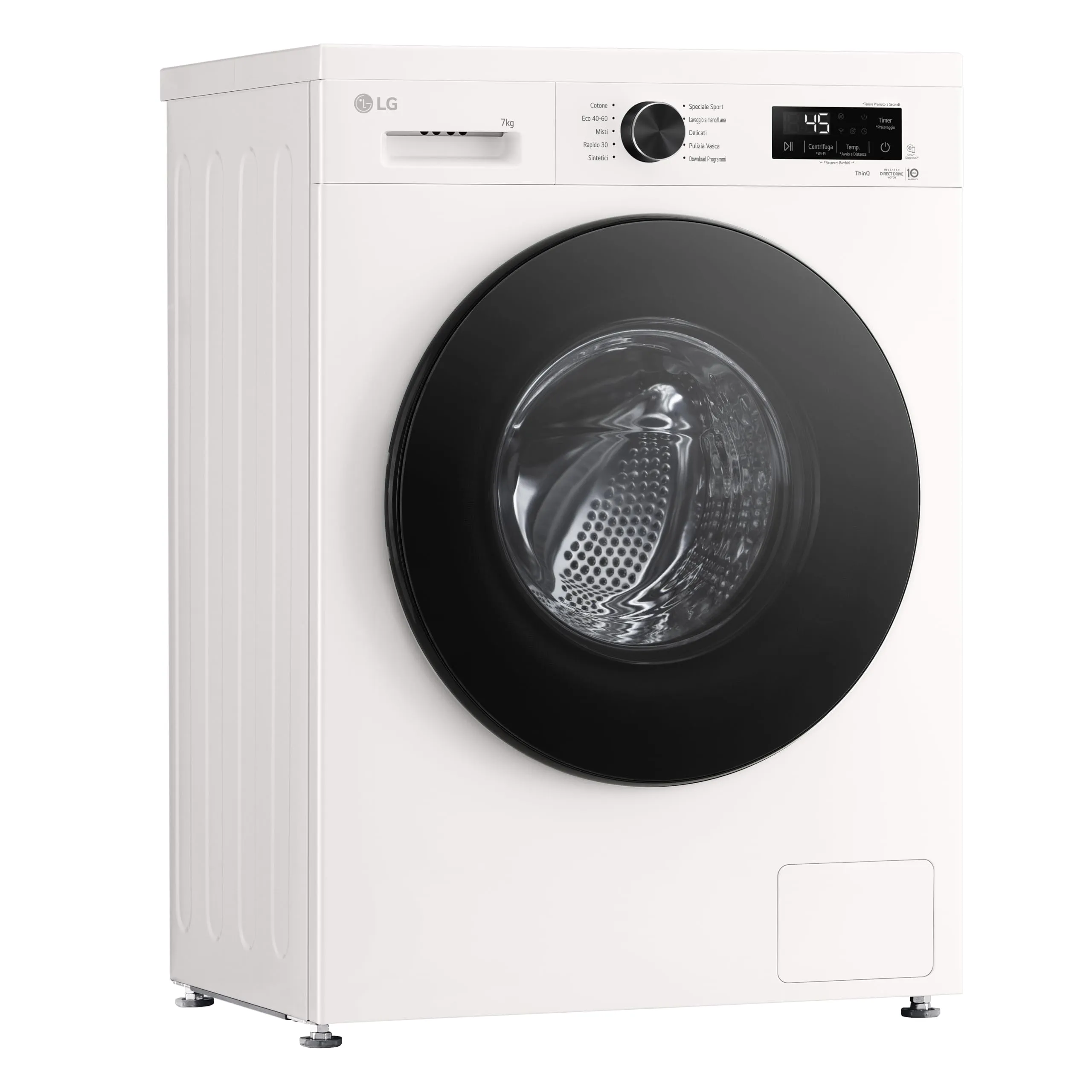 LG F2NX10S7NWB Lavatrice 7 kg a Carica Frontale con Top Rimovibile, Serie X5, Classe A -30%, 1200 giri, Wi-Fi, 6 Motion Direct Drive, Lavaggio a Vapore Allergy Care, Oblò in Vetro Temperato, White - immagine 8