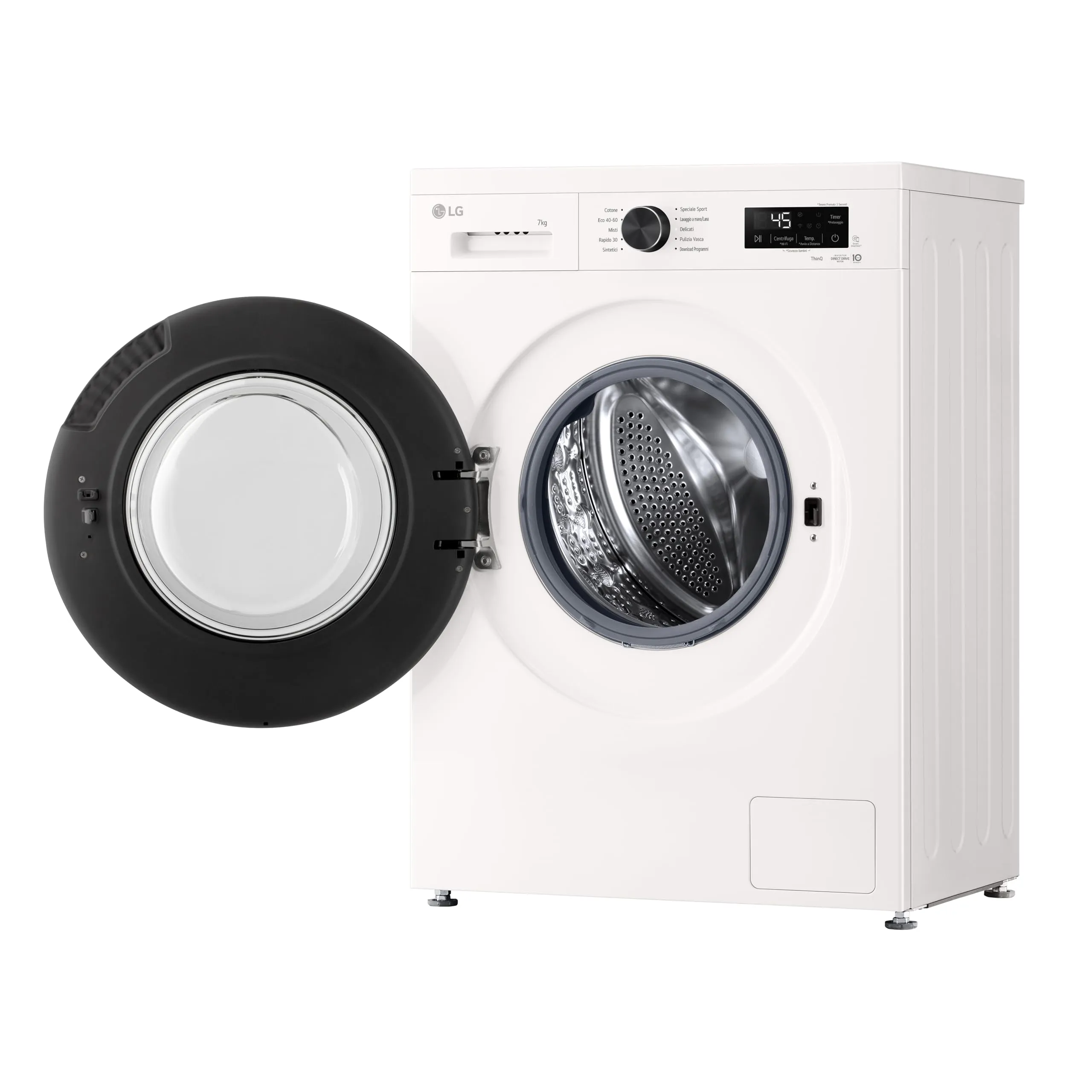 LG F2NX10S7NWB Lavatrice 7 kg a Carica Frontale con Top Rimovibile, Serie X5, Classe A -30%, 1200 giri, Wi-Fi, 6 Motion Direct Drive, Lavaggio a Vapore Allergy Care, Oblò in Vetro Temperato, White - immagine 9