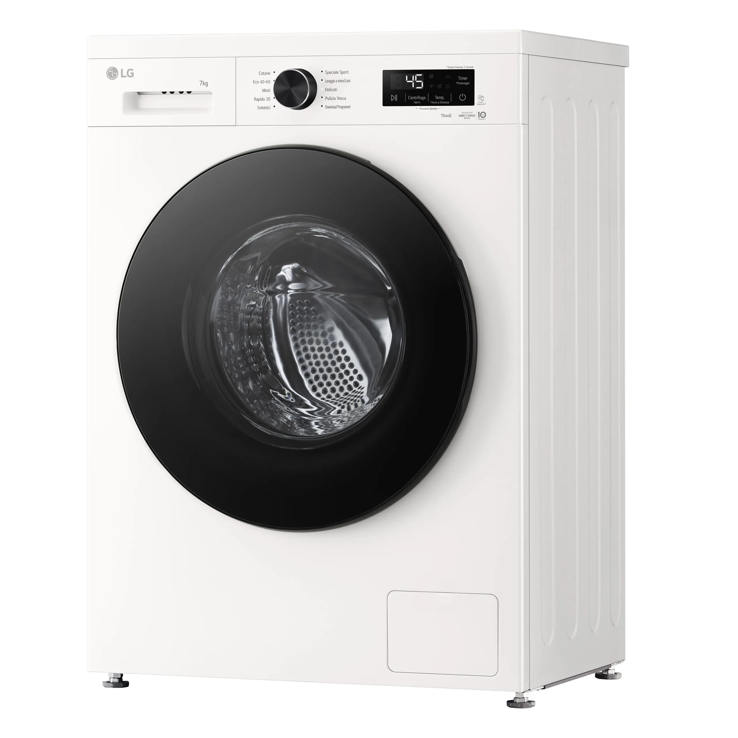 LG F2NX10S7NWB Lavatrice 7 kg a Carica Frontale con Top Rimovibile, Serie X5, Classe A -30%, 1200 giri, Wi-Fi, 6 Motion Direct Drive, Lavaggio a Vapore Allergy Care, Oblò in Vetro Temperato, White - immagine 10