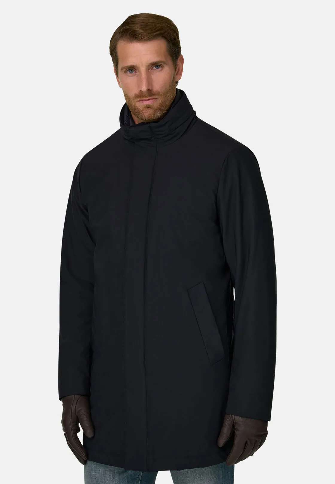 Boggi, Car Coat In Tessuto Tecnico Imbottito, Uomo, Navy, Taglia: L - immagine 1