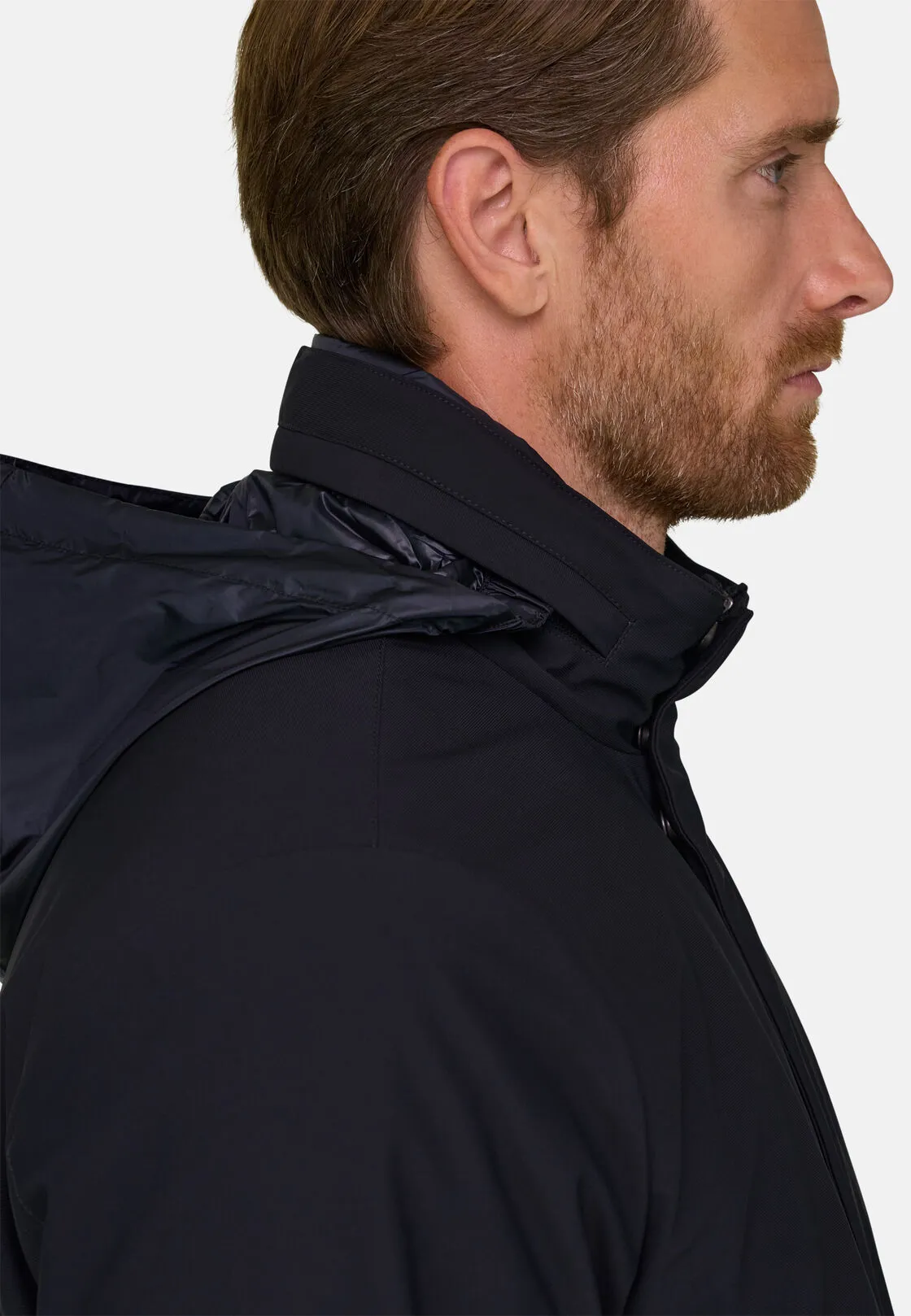 Boggi, Car Coat In Tessuto Tecnico Imbottito, Uomo, Navy, Taglia: XXL - immagine 3