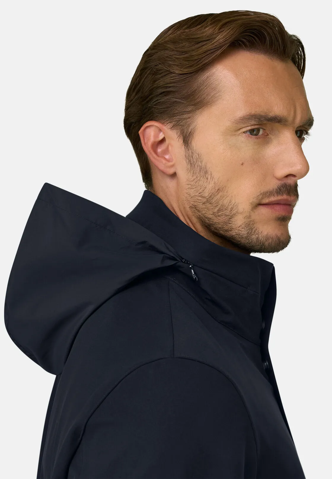 Boggi, Car Coat In Tessuto Tecnico B Tech, Uomo, Navy, Taglia: L - immagine 5