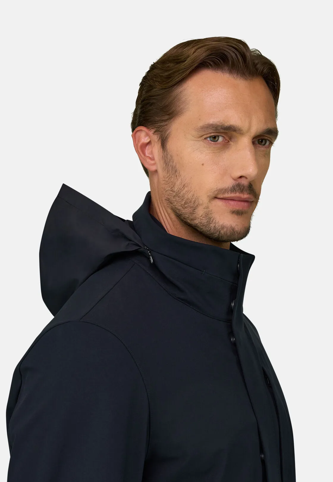 Boggi, Car Coat In Tessuto Tecnico B Tech, Uomo, Navy, Taglia: S - immagine 3