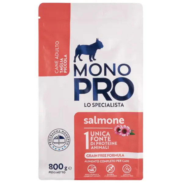 Monopro lo specialista Adult Mini Grain Free Salmone 800 gr - Crocchette monoproteiche cane - immagine 1
