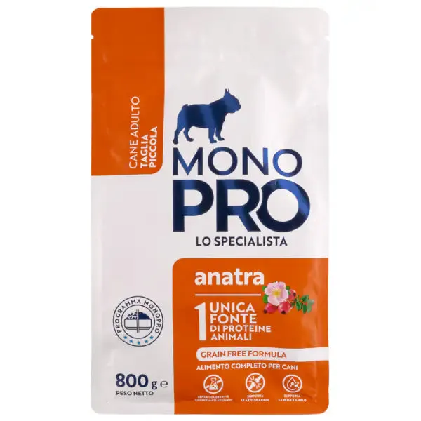Monopro lo specialista Adult Mini Grain Free Anatra 800 gr - Crocchette monoproteiche cane - immagine 1