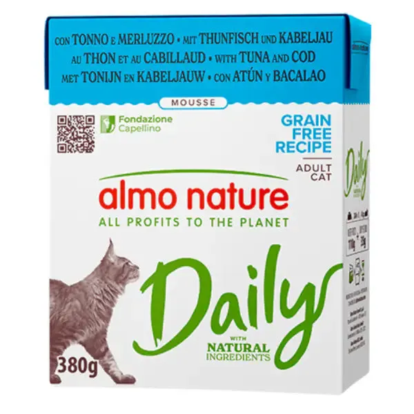 Almo Nature Daily Natural Grain Free Cat Adult 380 gr Tonno e merluzzo - Cibo umido per gatti - immagine 1