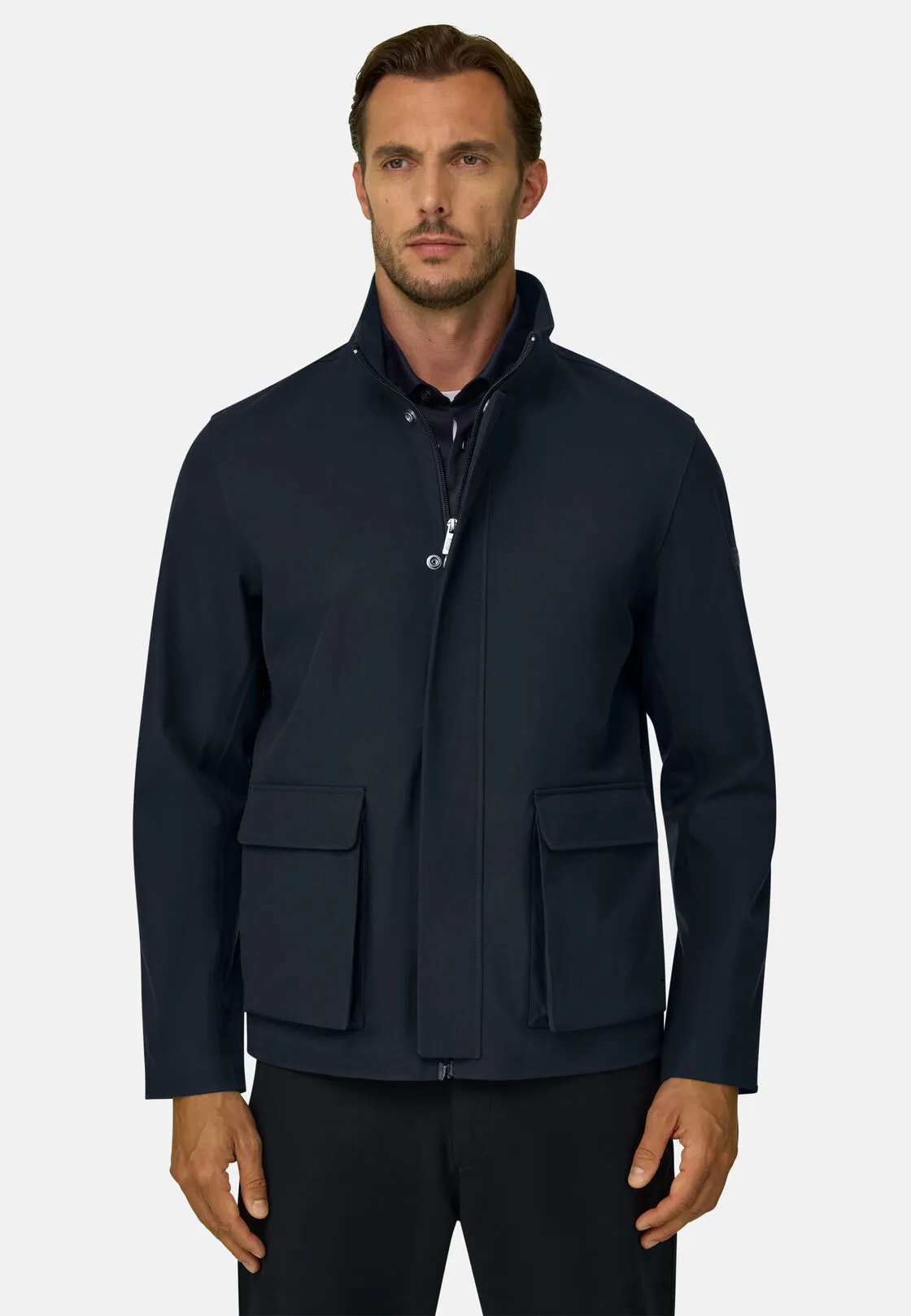 Boggi, Bomber In Tessuto Tecnico B Tech, Uomo, Navy, Taglia: S - immagine 1