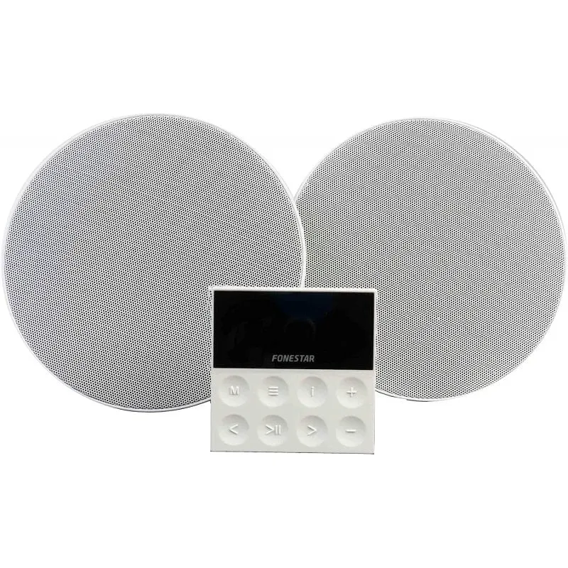 Fonstar KS-WALL Kit amplificatore da parete e 2 altoparlanti da soffitto Bluetooth/USB/FM/AUX - immagine 1