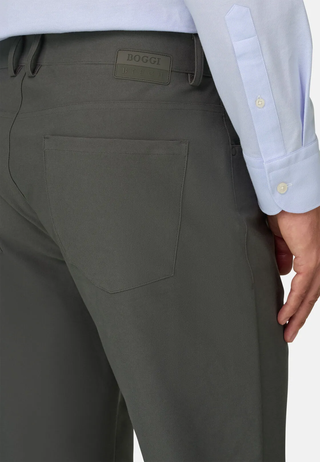 Boggi, Jeans In Tessuto Tecnico B Tech, Uomo, Militare, Taglia: 32 - immagine 3