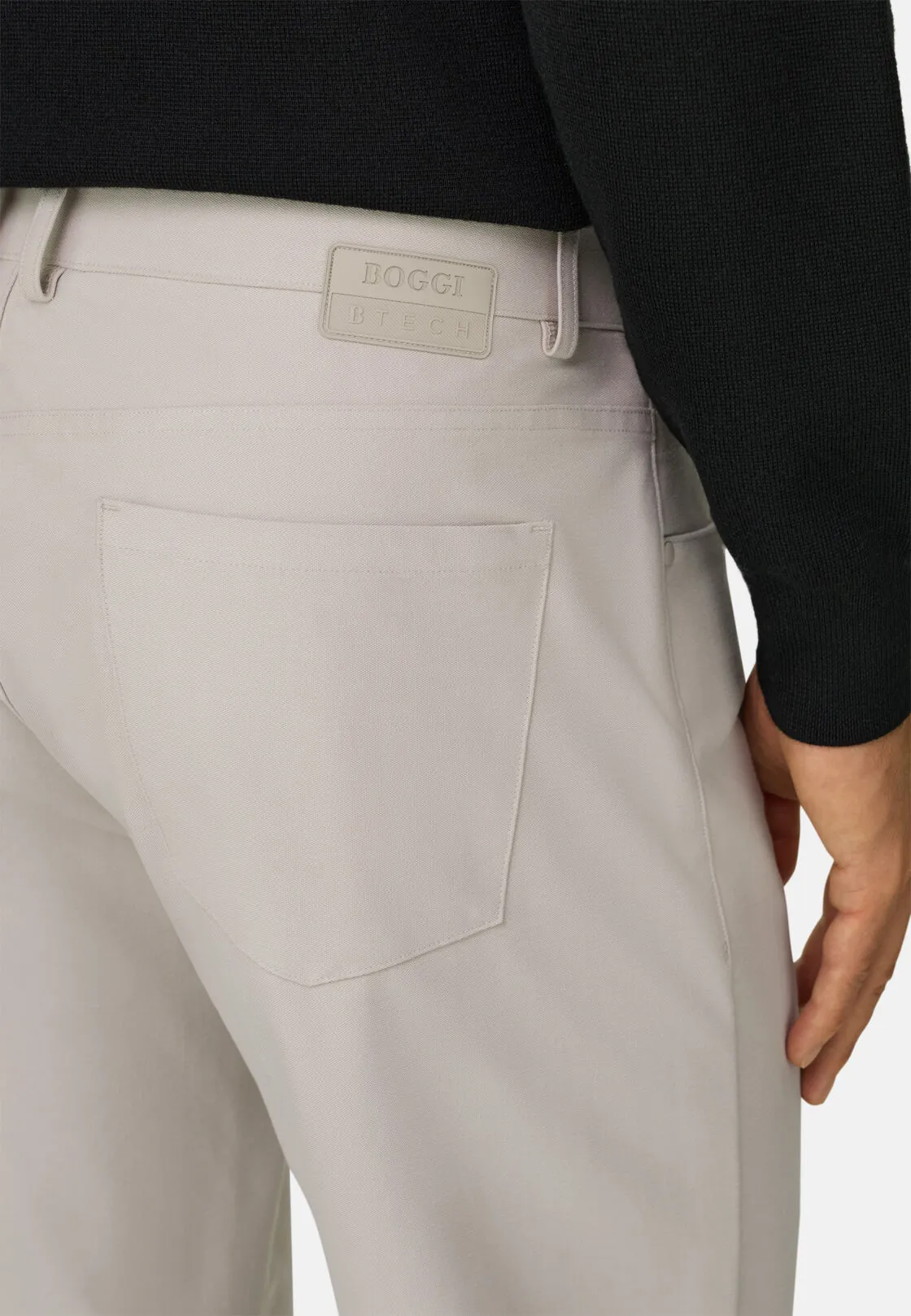 Boggi, Jeans In Tessuto Tecnico B Tech, Uomo, Sabbia, Taglia: 40 - immagine 3
