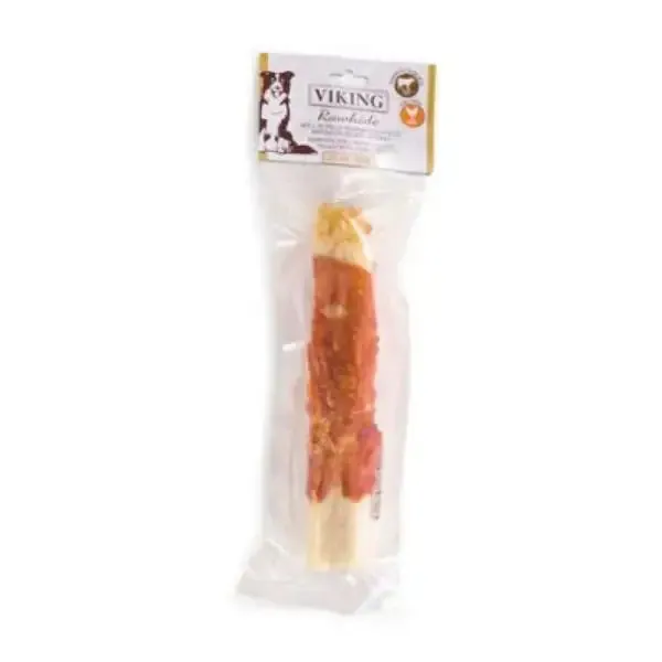 Viking Rawhide snack per cani bastoncini in pelle bovina 1 pezzo 20 cm - con pollo e ripieno di fegato (scadenza: 16/02/2027) - immagine 1