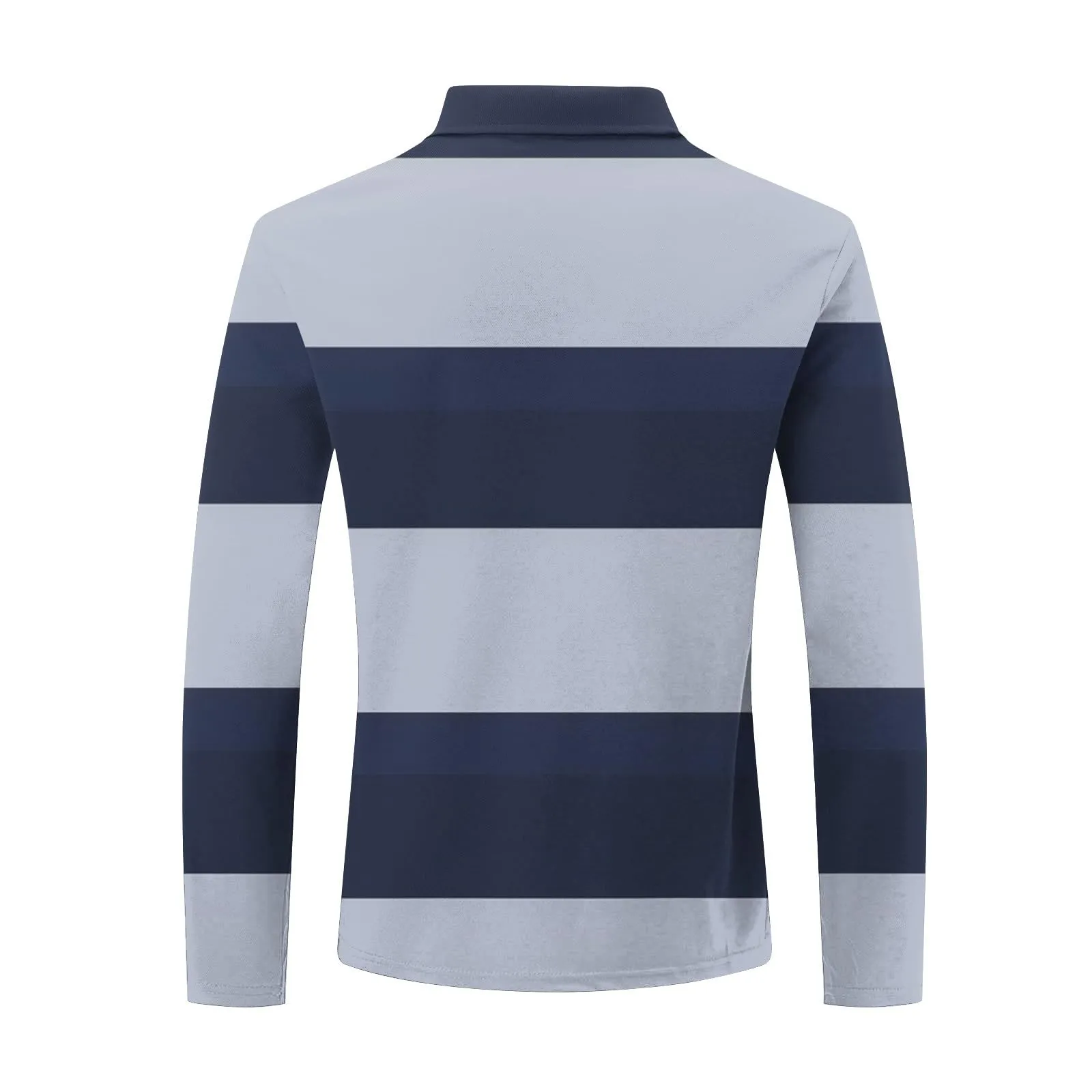 Polo da Rugby a Righe da Uomo Classico Camicia Vintage a Maniche Lunghe Polo a Righe con Colletto Rovesciato Polo da Uomo Oversized a Maniche Lunghe T-Shirt con Vestibilità Normale Sweatshirt a - immagine 5