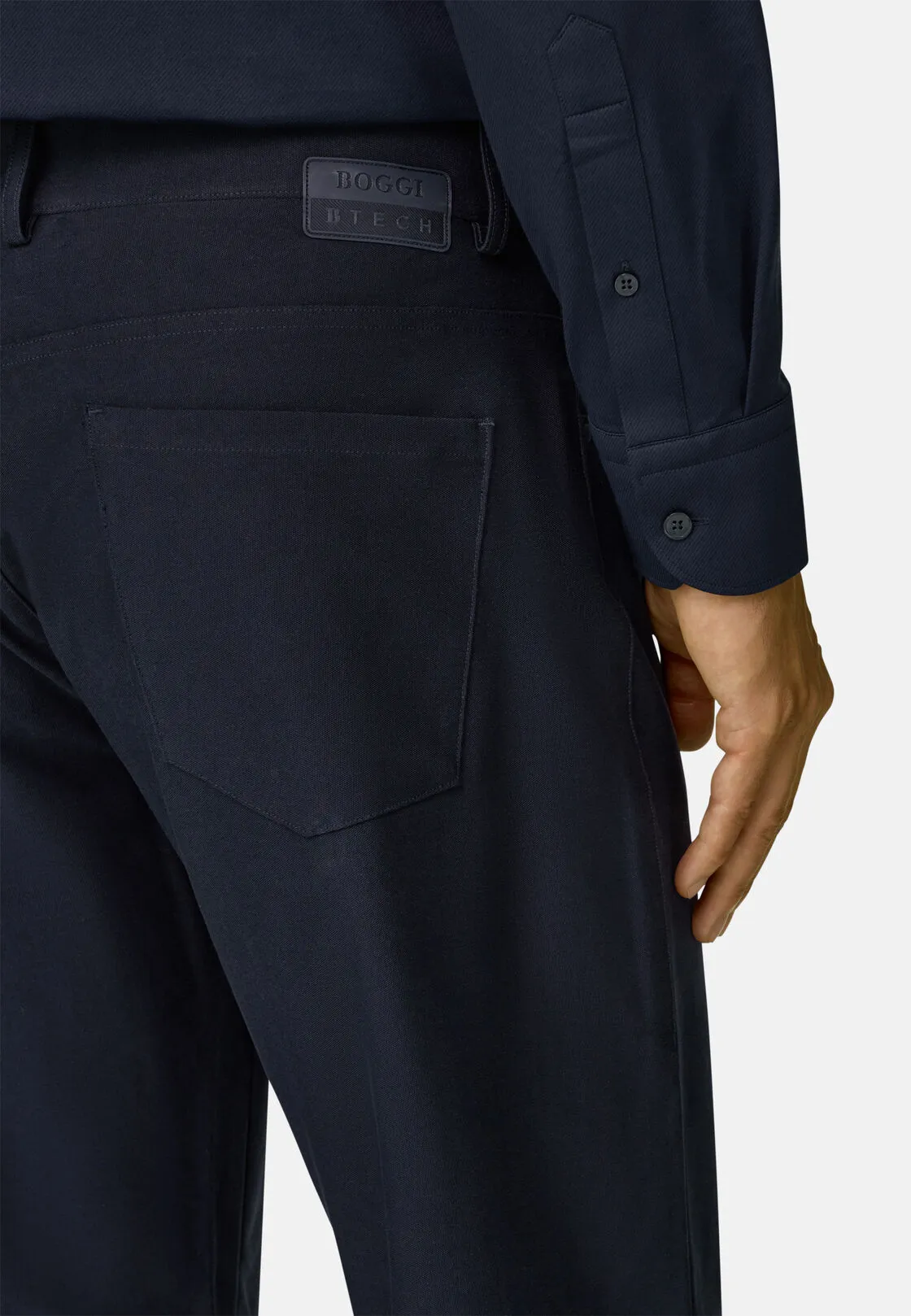 Boggi, Jeans In Tessuto Tecnico B Tech, Uomo, Navy, Taglia: 33 - immagine 3