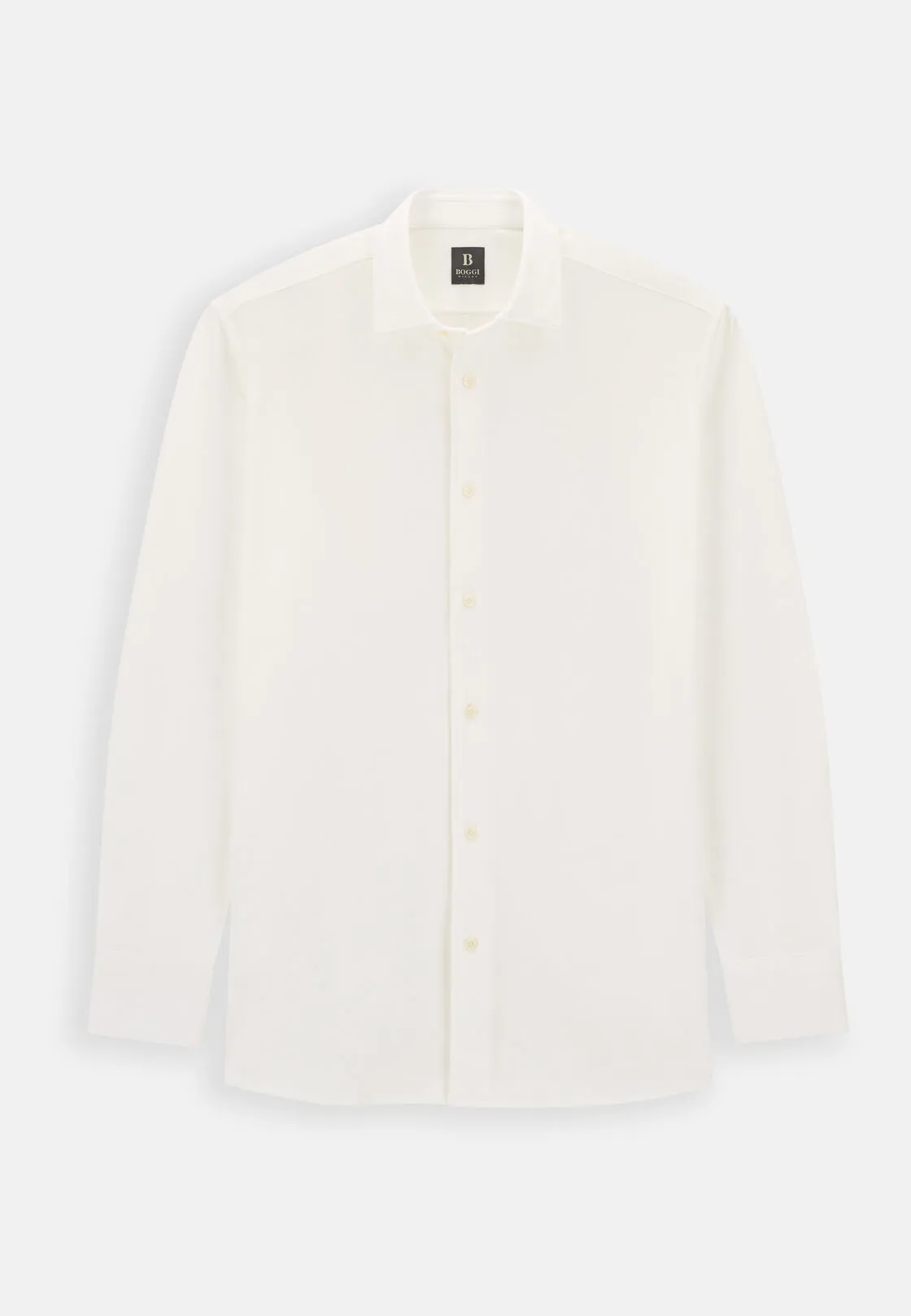 Boggi, Polo Camicia Mouliné In Cotone Regular Fit, Uomo, Bianco, Taglia: XS - immagine 6