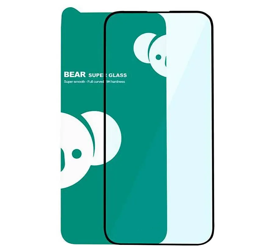 Pellicola Protettiva Schermo Bear Super Hard per Apple iPhone 18 Pro / 17 Pro / 17 / 16 Pro, Vetro Temperato, Full Glue, 3D, Nero - immagine 1
