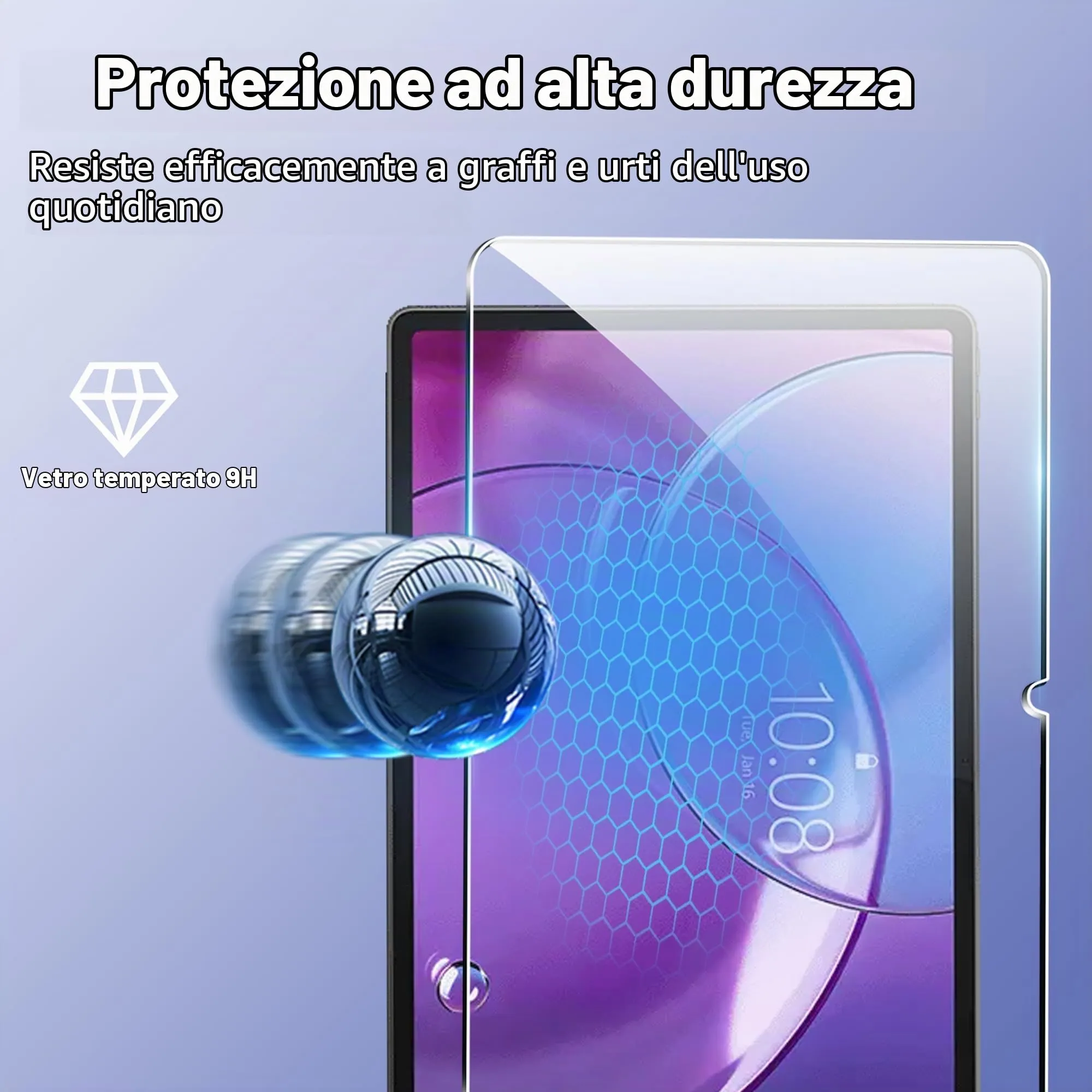 CAUHENYEE Pellicola Protettiva per Lenovo Idea Tab Pro Gen 2 Vetro Temperato, Confezione da 2 HD Trasparente Pellicola Protettiva in Vetro Protettiva per Lenovo Idea Tab Pro Gen 2, AntiGraffio - immagine 4
