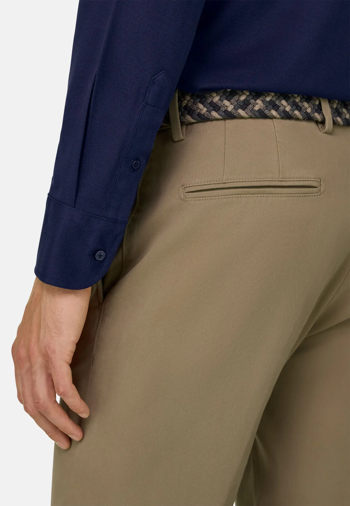 Boggi, Polo Camicia Mouliné In Cotone Regular Fit, Uomo, Navy, Taglia: M - immagine 4